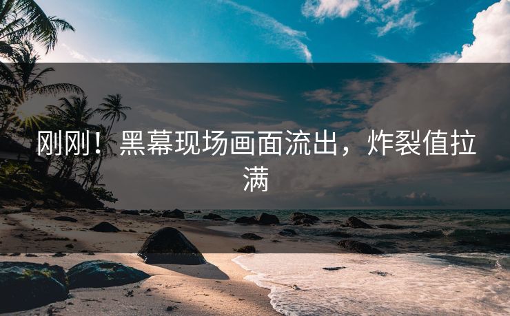 刚刚！黑幕现场画面流出，炸裂值拉满