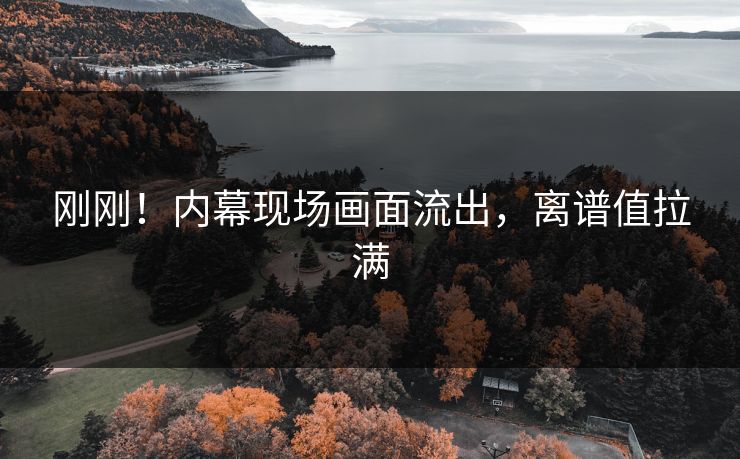 刚刚！内幕现场画面流出，离谱值拉满