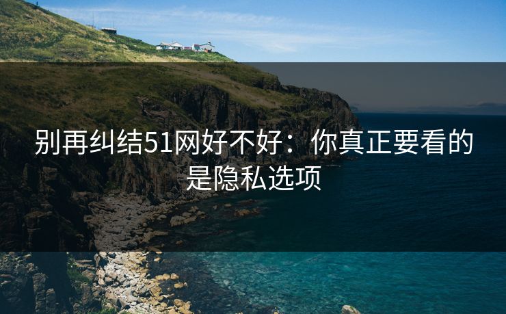 别再纠结51网好不好：你真正要看的是隐私选项